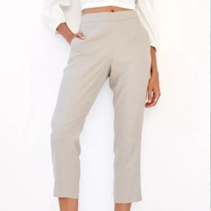 Babaton Conan Cropped Linen Pants. Sz 6. Colour Natural.